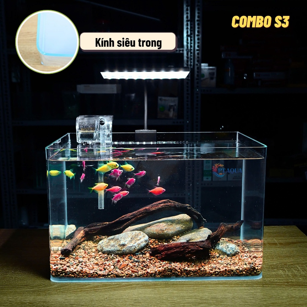 ตู้ปลาขนาดเล็ก 35x21x23cm SUPER CLEAR CURVED CAST เหมาะสําหรับเลี้ยงปลา ทําตู้ปลาขนาดเล็ก