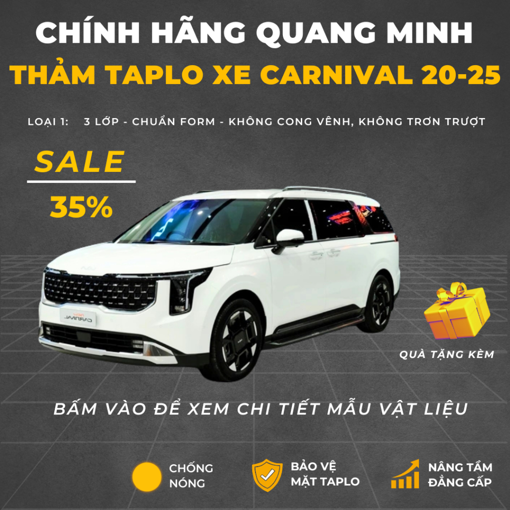พรมปูพื้นรถยนต์ Kia Carnival 25 NEW หนังแท้ QMCAR พรมไม่บิดเบี้ยวแท้ สินค้าแท้