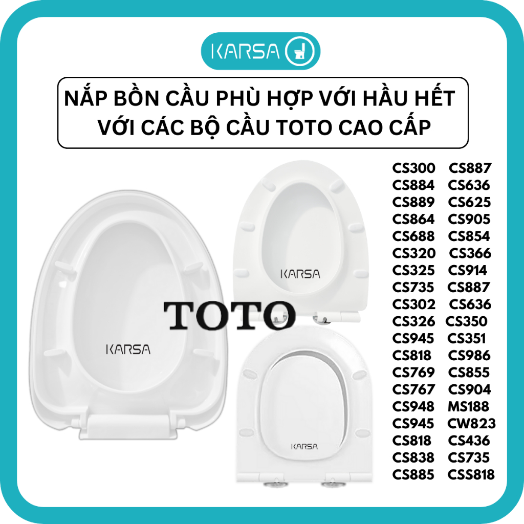 ฝาส้วม TOTO ทดแทน ใส่ได้กับโถสุขภัณฑ์ KARSA premium TOTO แท้ทุกรุ่น