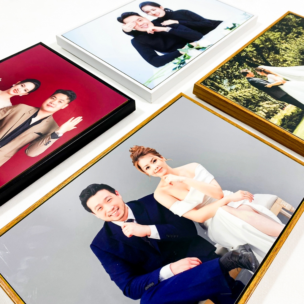 SILK PHOTO FRAME - MIRROR SHADOW - EMERGED WOOD - TABLE - DECORATION 20x30cm, 30x40cm - คุณภาพสูง