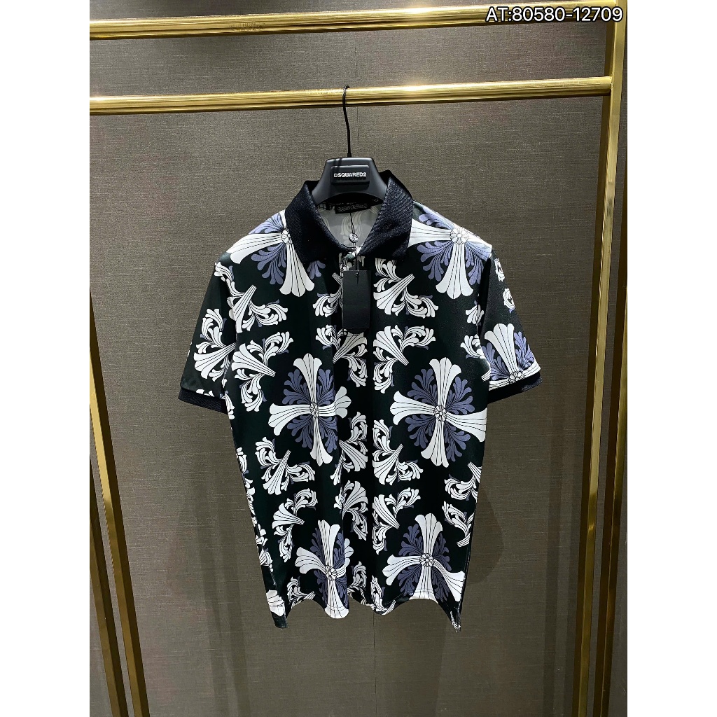 เสื้อโปโลผู้ชาย Chome heart คุณภาพสูงพิมพ์ลาย 3D new2025