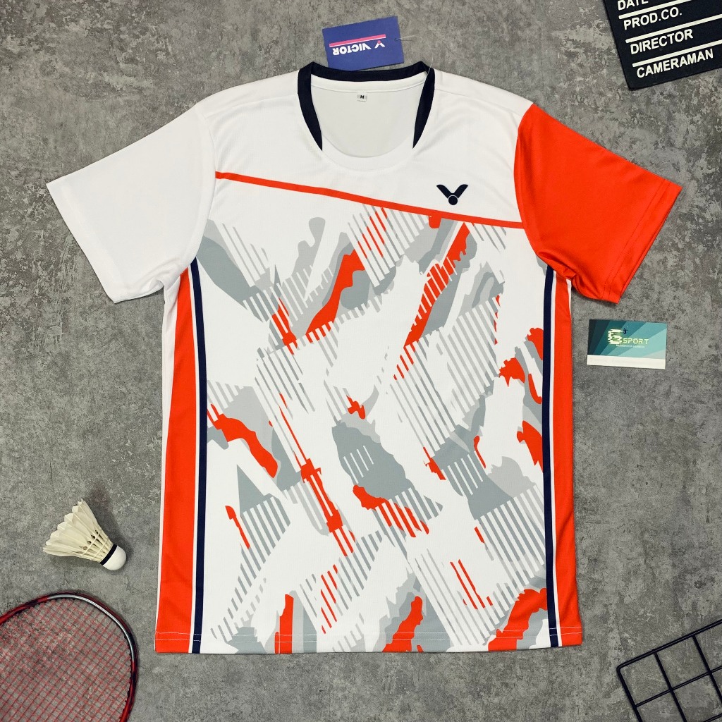 เสื้อแบดมินตันกีฬาวิคเตอร์สําหรับผู้ชายและผู้หญิงดีไซน์ใหม่ระบายอากาศดูดซับเหงื่อและทนทาน
