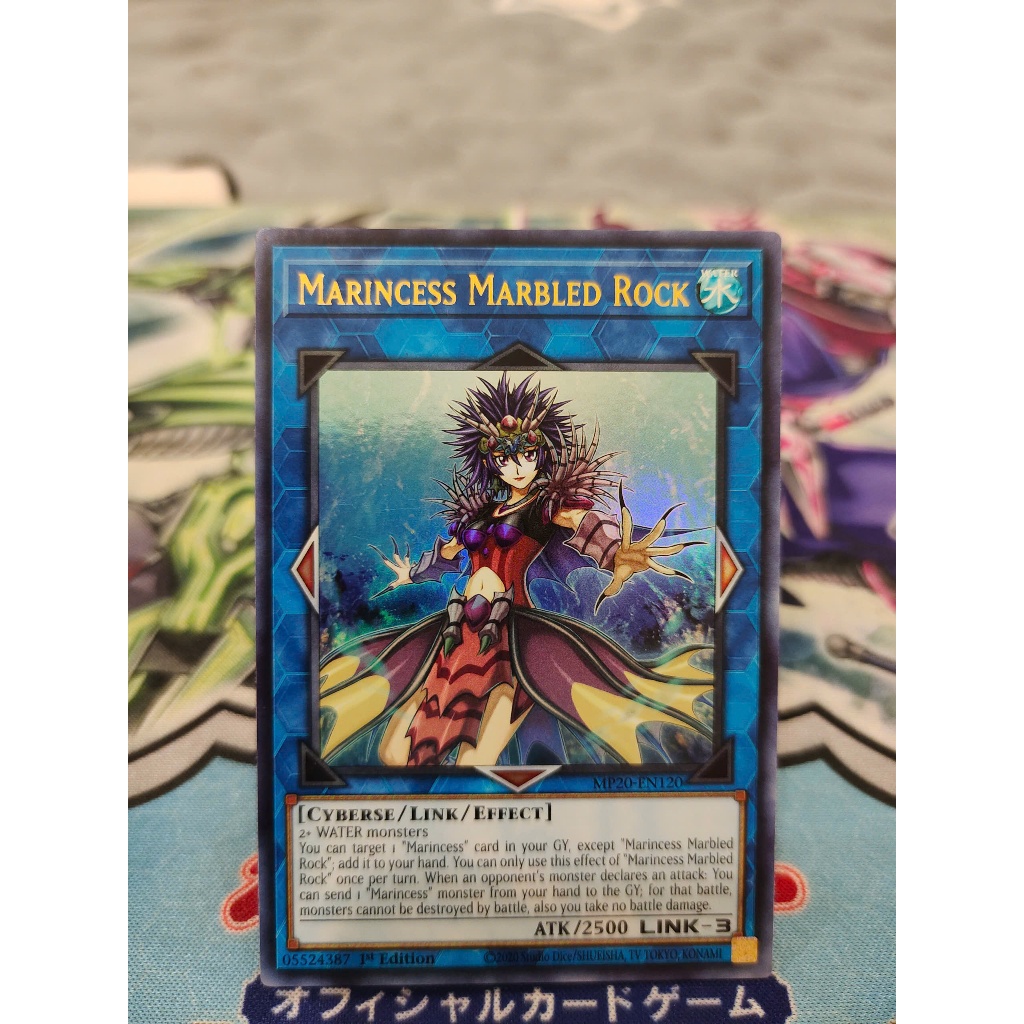 การ์ด Yugioh ของแท้ - Marincess Marbled Rock - MP20-EN120 - Ultra Rare 1st Edition