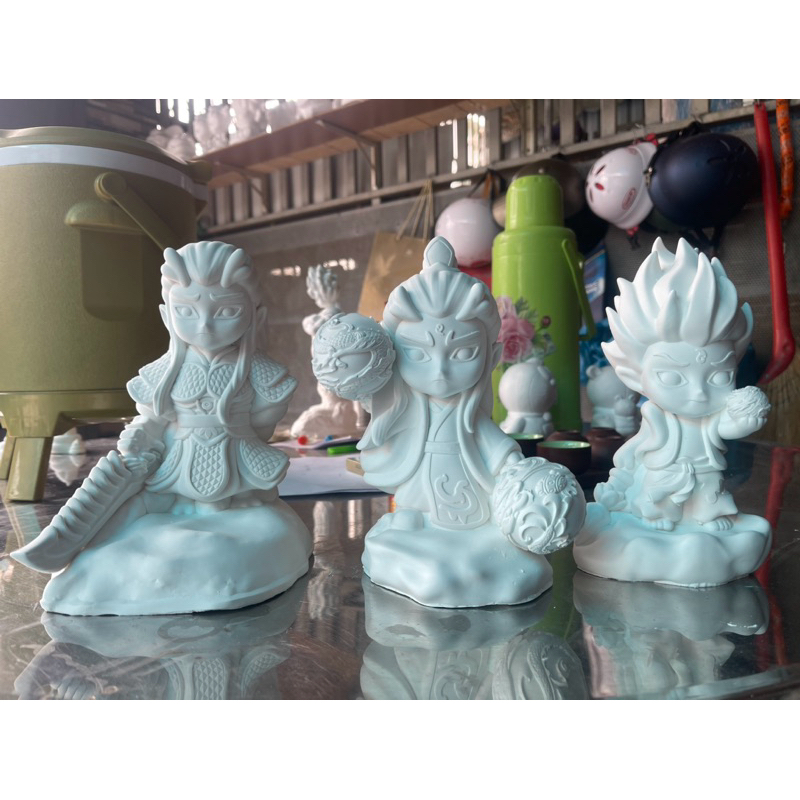 20ซม. PLASTER STATUE NATRA, NGUYEN, NGAN QUANG (MA DONG NO HAI) รูปปั้นสีขาวไม่มีสี