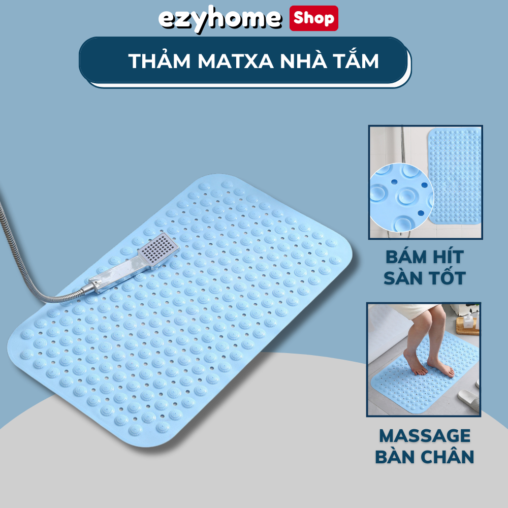 แผ่นกันลื่นในห้องน้ํา ระบายน้ําเร็ว 35X70 ซม. วัสดุยาง PVC ET004A EZYHOME