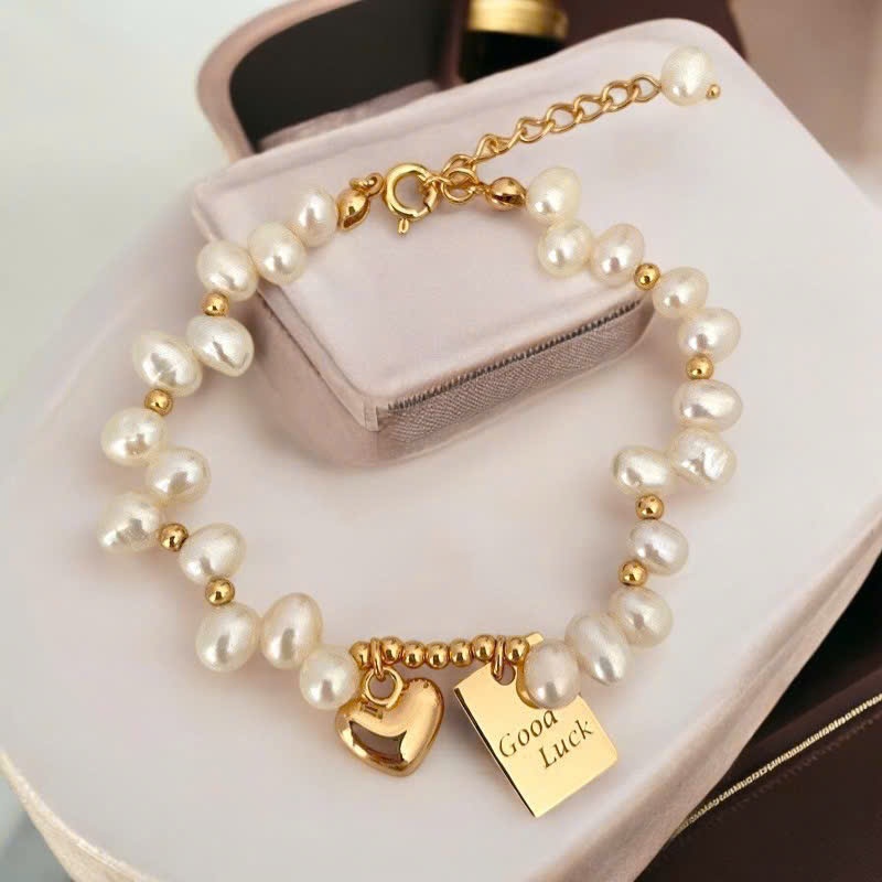 สร้อยข้อมือมุกผิดปกติ 7 มม. พร้อม Lucky Lucky Charm - Truong Thinh Pearl