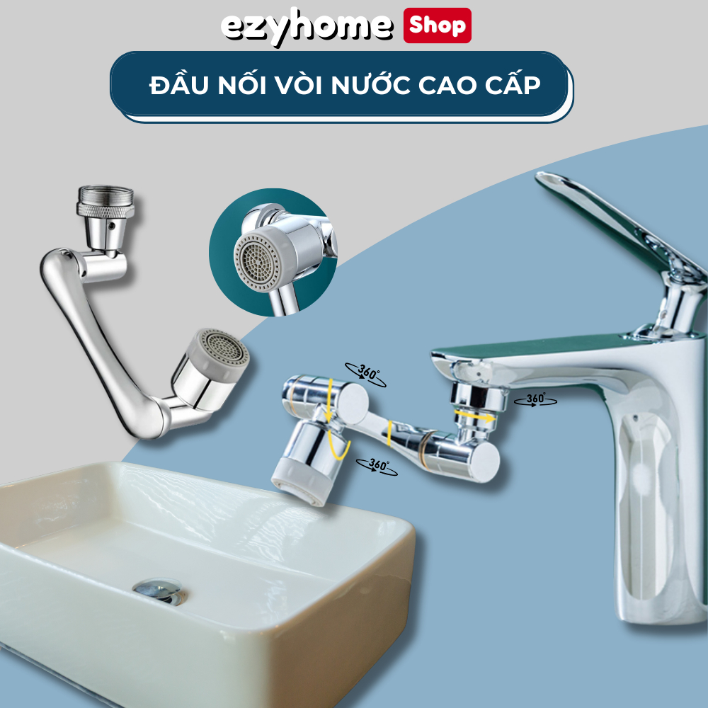 Lavabo Booster Faucet Head คุณภาพสูง 1080 องศาหมุน Lavabo Faucet Connector ET005A EZYHOME