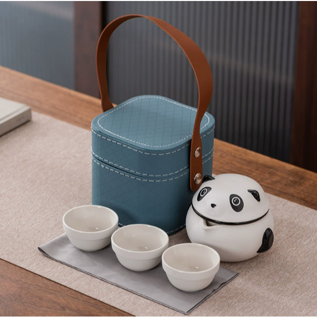 ชุดน้ําชาแพนด้าน่ารัก พกพาสะดวก พร้อมน้ําแข็งเซรามิก - Gohome