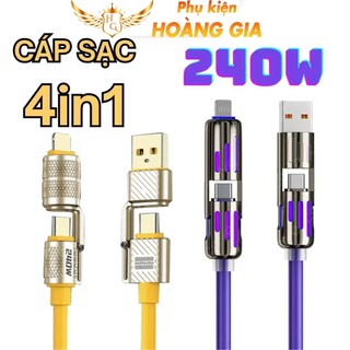 Dây sạc nhanh 4 in 1 65W Usb-Type C , Type C-Type C, Type C - L USB - L - Đa năng đa dụng - PK Hoàng Gia
