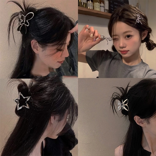 Style Cool Girl Silver กิ๊บติดผมมีโบว์ / Star / ButterFly ButterFly ขนาด 4cm - 7cm 2YK