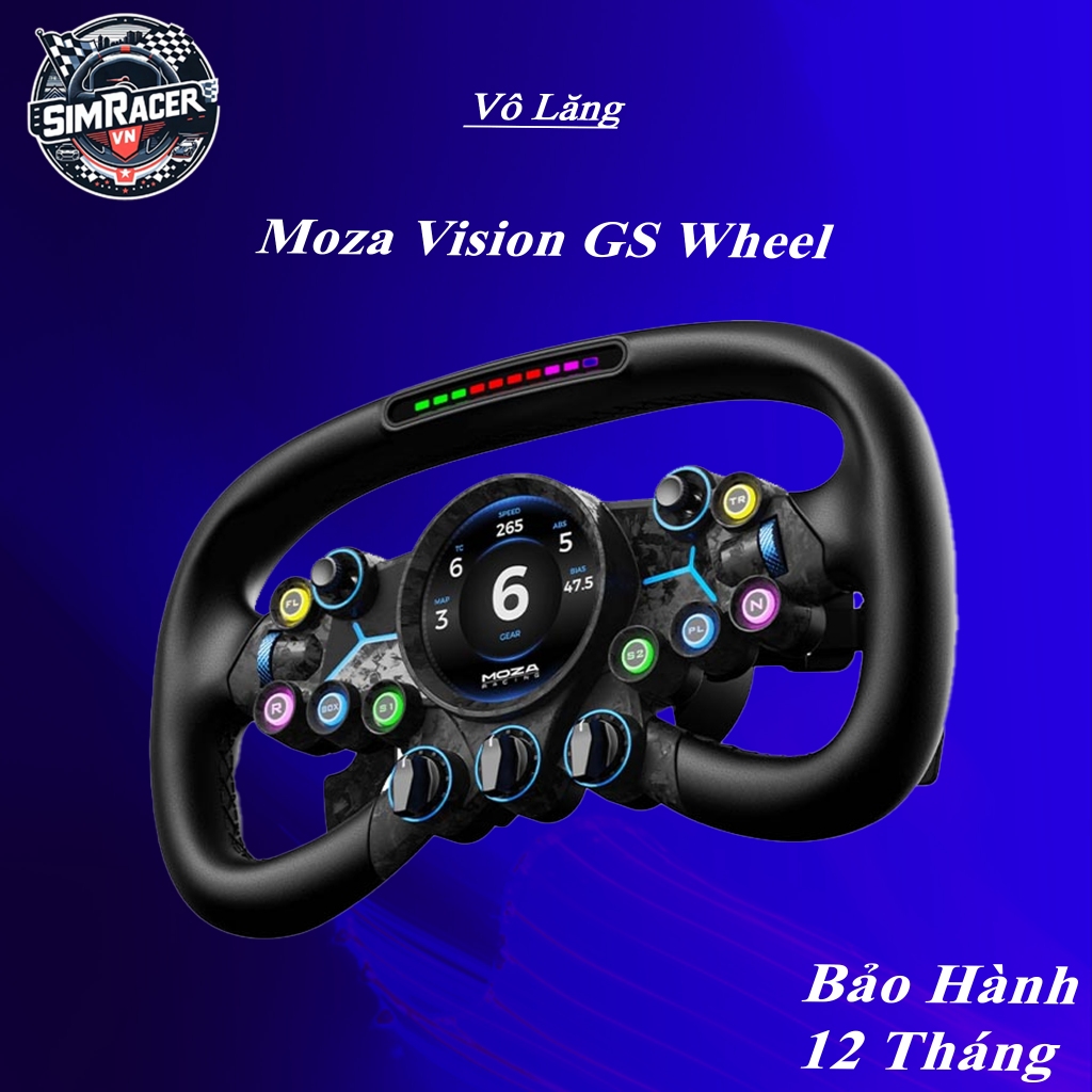[MOZA Racing] พวงมาลัย MOZA Vision GS พร้อมหน้าจอสัมผัสแบบวงกลม HD ขนาด 2,85 นิ้ว | SimracerVN