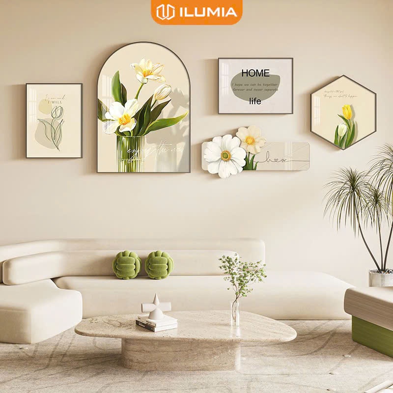 ชุดระบายสีสติ๊กเกอร์ติดผนังพิมพ์ลาย UV 5 ชิ้น ลายทันสมัย ยี่ห้อ ILUMIA - GD-Z