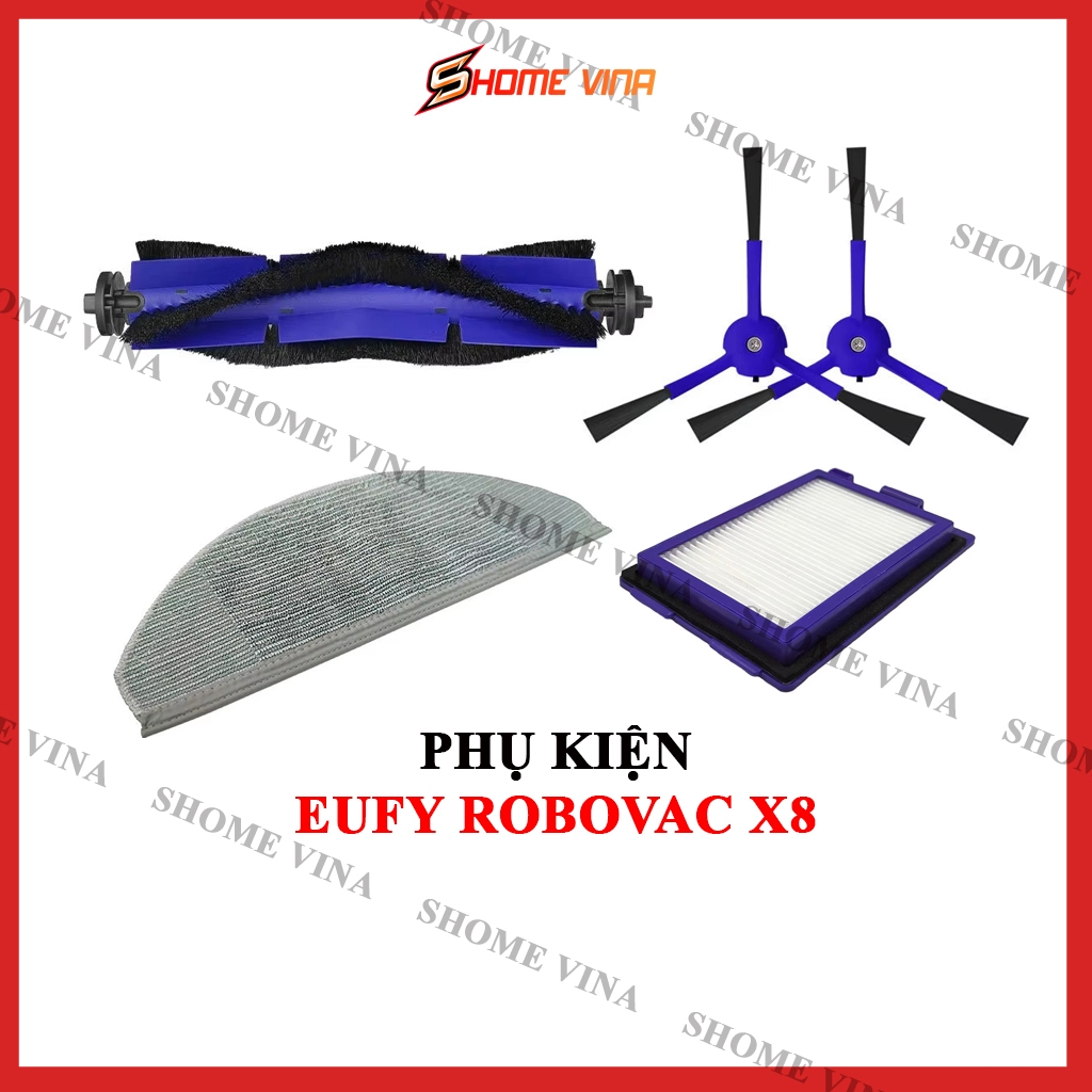 Eufy Robovac X8, X8 Pro เครื่องดูดฝุ่นหุ่นยนต์ - แปรง, ผ้าทําความสะอาด, กรองฝุ่น, อุปกรณ์เสริมถุงขยะ