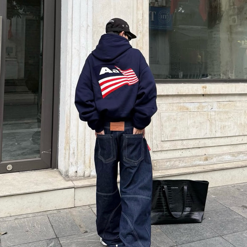 [แบรนด์ท้องถิ่น] AASTU BOXY Flag Hoodie Cotton Fabric Fashion Local Brand Unisex