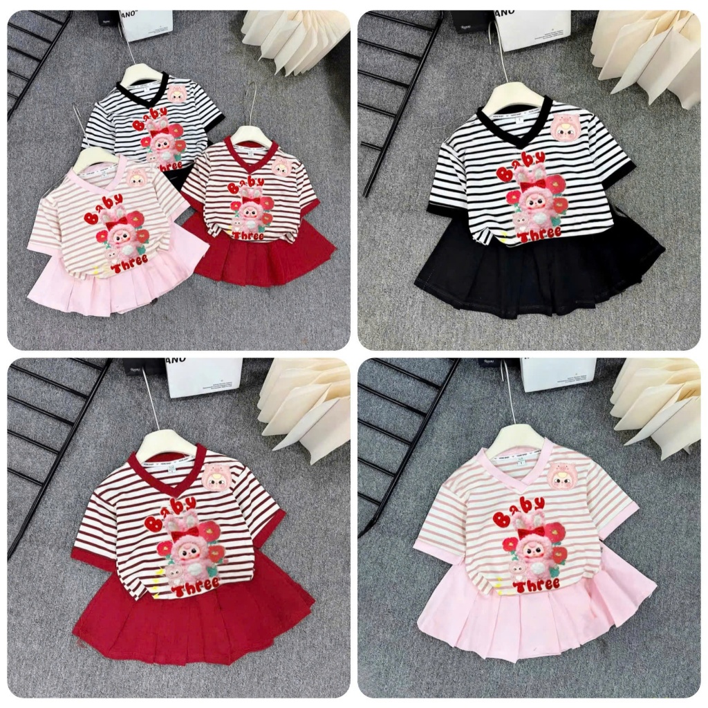 (COMBO OF 2 SKIRTS) มีซับในกางเกง) สําหรับเด็กผู้หญิง 7-40kg hottrend รุ่น BabyThree เนื้อนุ่มสุดเท่