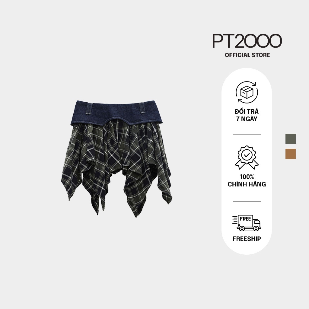 กระโปรงสั้น PT2000 ผ้าคอตตอนเท่ๆ ทรง Regular (V-V02)