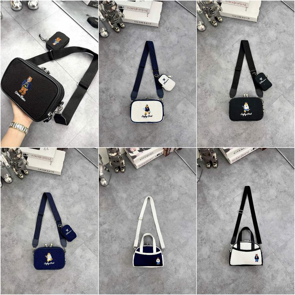 (EXPORTED PRODUCT) CROSSBODY BAG / กระเป๋าสะพายพร้อม mini BAG B563 WHO.AU STEVE BEAR JQD MINI CROSSBODY BAG
