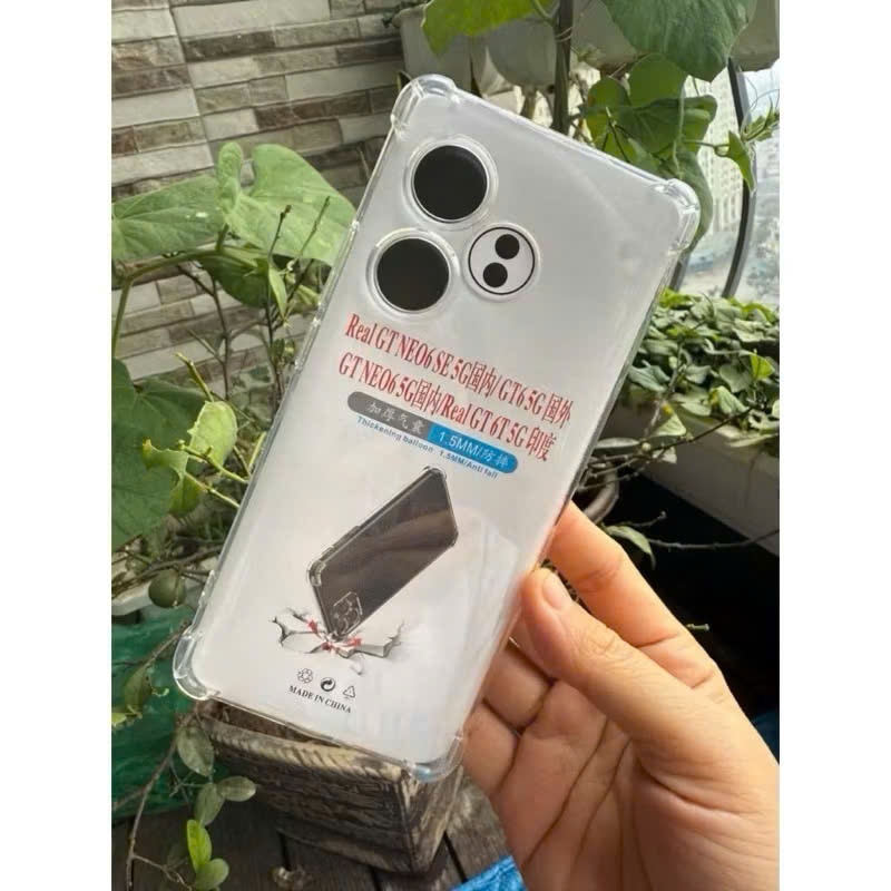 Realme GT Neo 6, GT Neo 6 SE, GT 6T 5G เคสยืดหยุ่น กันกระแทก 4 มุม โปร่งใส ป้องกันกล้องแสดงสีเครื่อง