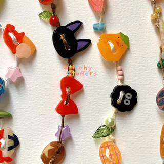 Ghibli Studio Button Bracelet - สร้อยข้อมือเชือกขี้ผึ้งการ์ตูนแฮนด์เมด - Stitchystuffses