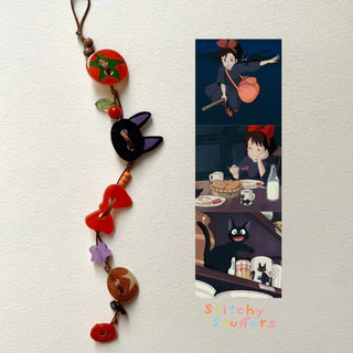Ghibli Studio Button Bracelet - สร้อยข้อมือเชือกขี้ผึ้งการ์ตูนแฮนด์เมด - Stitchystuffses