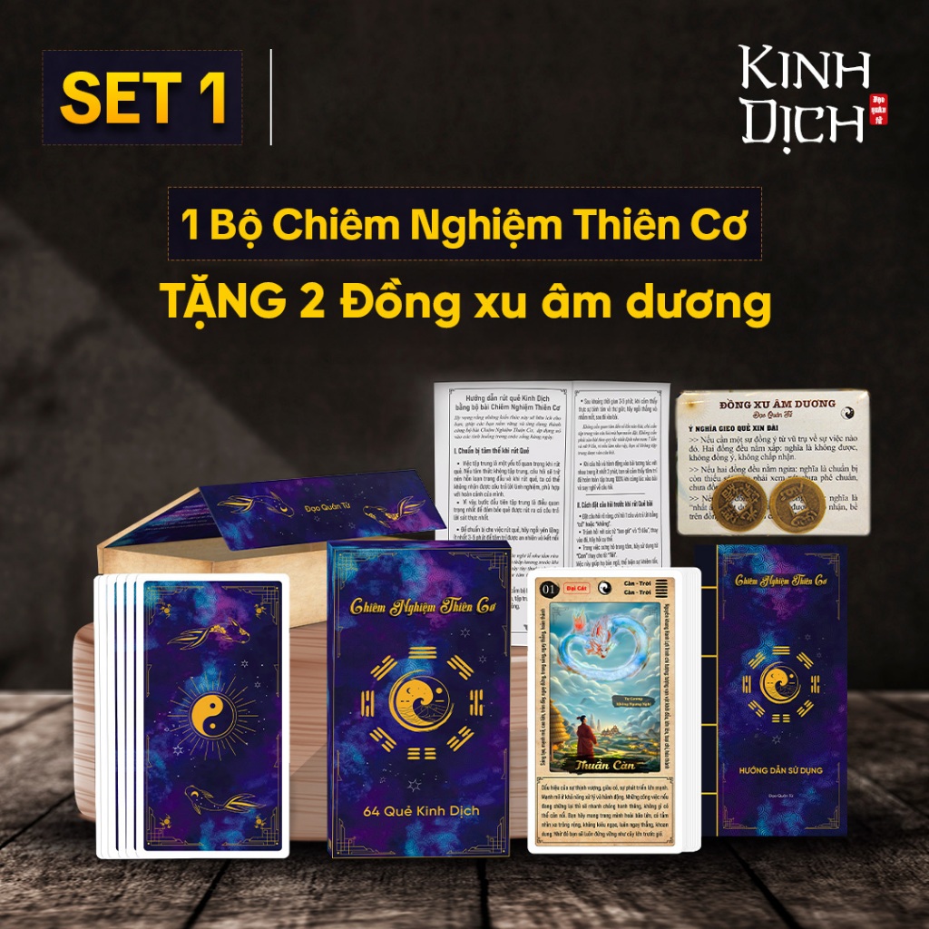 เด็คบัตรแผนสวรรค์ - I Ching Card: Learn 64 hexagrams of I Ching, Quintessential Wisdom