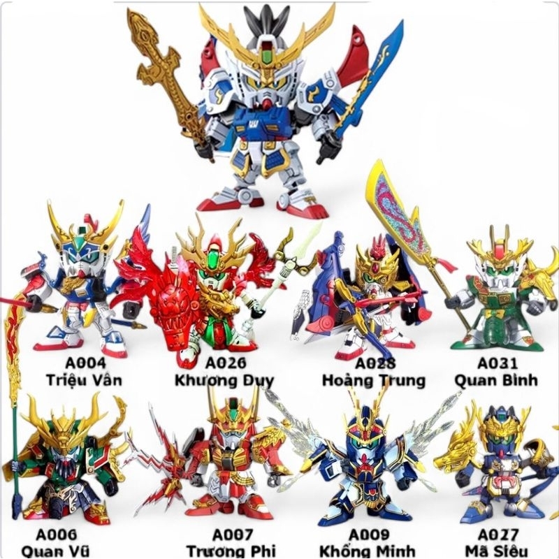 กันดั้มทั่วไป Thuc Tam Quoc - ของเล่นประกอบ SD Gundam ราคาถูก Liu Bei Guan Yu Truong Phi Trieu Van