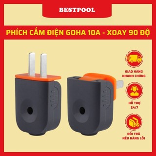 Phích cắm điện Goha chân dẹt xoay gập 90 độ 10A chịu tải cao 2500W BESTPOOL