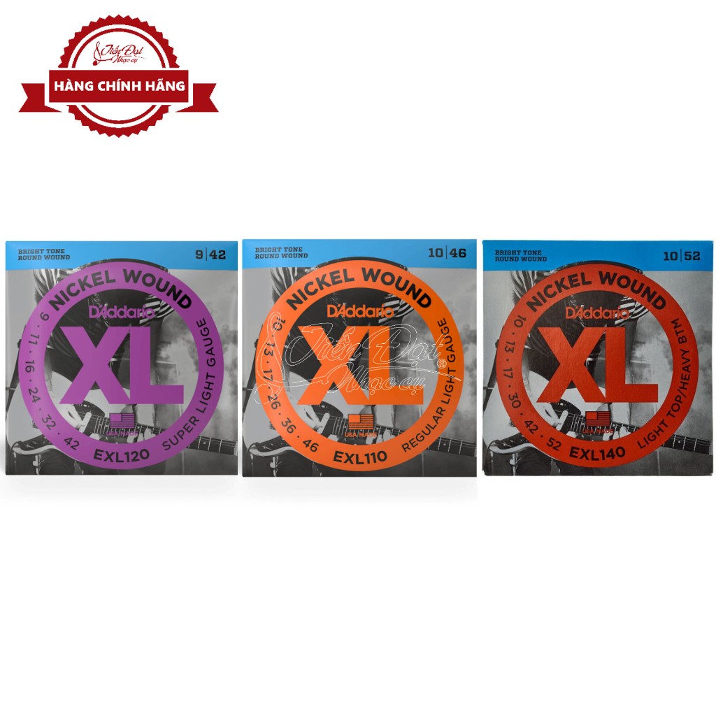 D'ADDARIO ของแท้ Daddario EXL110, EXL120, EXL140, ชุดสายกีตาร์ไฟฟ้า Nikee Wound