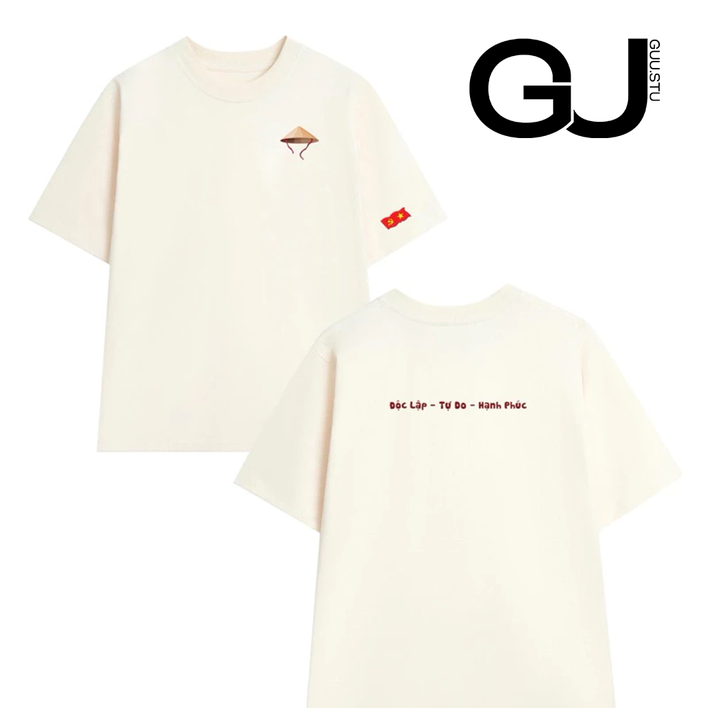 เสื้อยืด UNISEX OVERSIZE ทรงหลวมสําหรับผู้ชายและผู้หญิงพิมพ์ลาย 3D VIETNAM FLAG HAT ผ้าฝ้ายนุ่มลื่น 