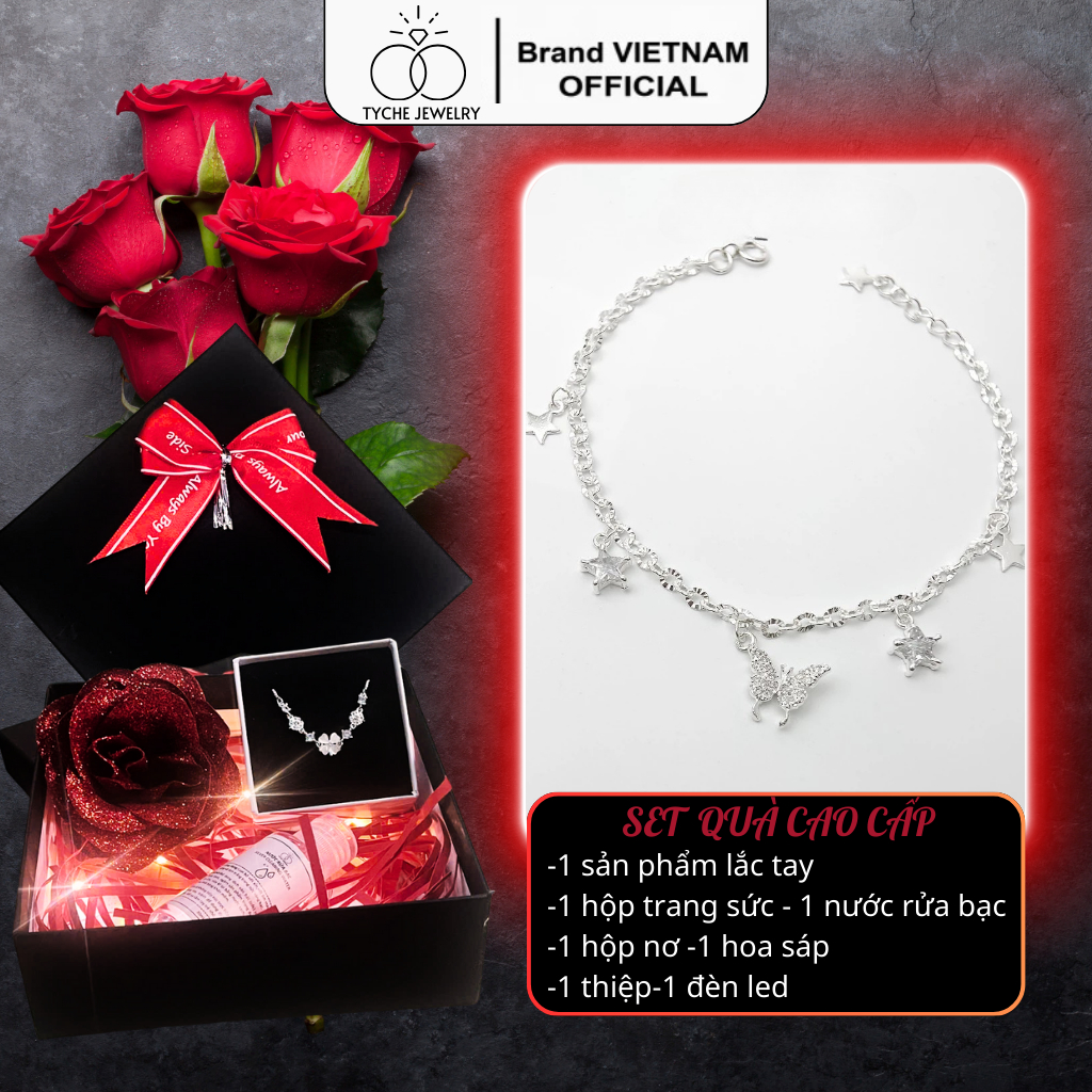 TYCHE สร้อยข้อมือเงินผู้หญิงผีเสื้อหินรูปผีเสื้อคุณภาพสูง TYCHE JEWELRY เงิน JEWELRY