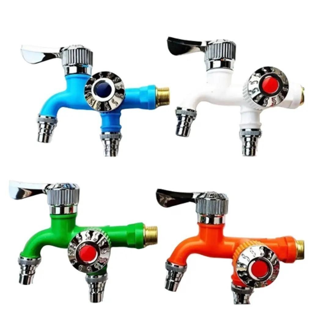 Hwang ก๊อกน้ํา 2 หัวอิสระ - ขั้วต่อก๊อกน้ํา ABS พร้อม 2 หัววาล์วประตูปล่อยอิสระโดยเฉพาะ