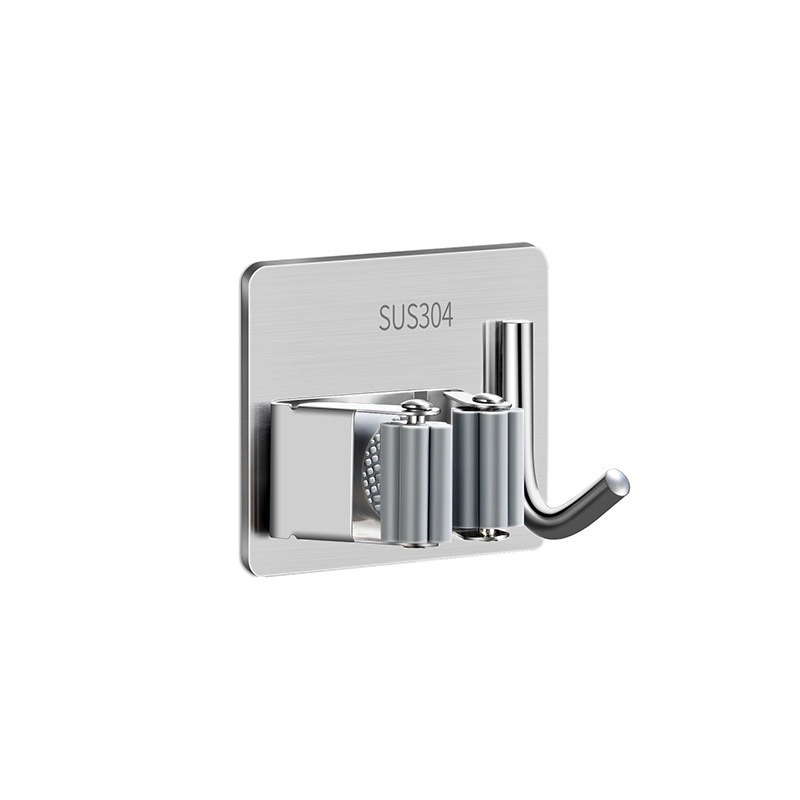 ขายส่ง (2IN1 Stainless Steel Mop-Broom Hanger) Mop Hanger, Sticky Hook ikiC20