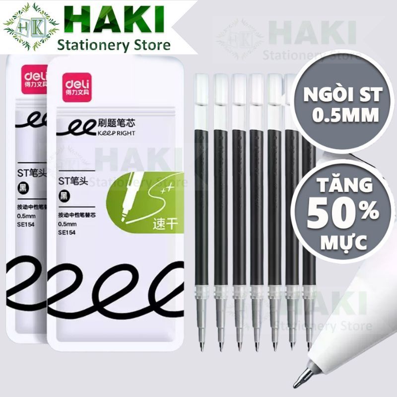 Combo 10 20 ST เจล Deli HAKI ใหม่รุ่น ST Nib 0.5 มม.สําหรับปากกาลูกลื่นกดเคล็ดลับ A575/A057B/S60/S10
