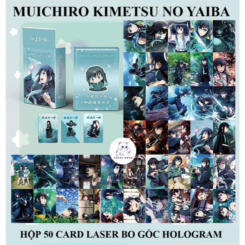 AVAILABLE ใหม่ Muichiro Kimetsu No Yaiba Ha Tru lomolaser กล่องการ์ด 50 ใบ (ใหม่) อะนิเมะ Lomo มังงะ