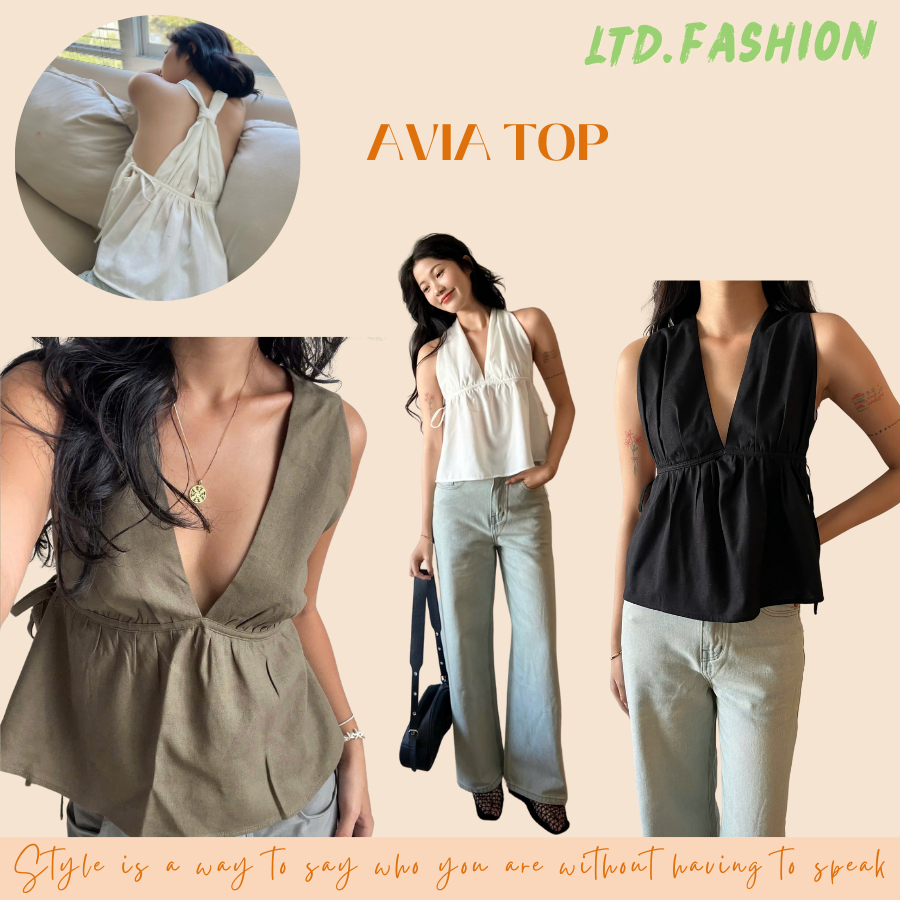 เสื้อ LINEN UNDERGROUND TIE - LTD.FASHION - AVIA TOP