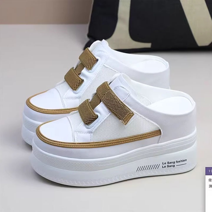 รองเท้ากีฬาผู้หญิงพร้อมสายรัดยางยืดและพื้นบุนวม 10CM S590-5023