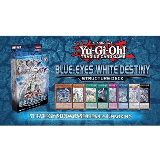 กล่องการ์ด Yugioh Blue-Eyes White Dragon UK ของแท้ Konami 1st Blue-Eyes White Destiny Structure Deck