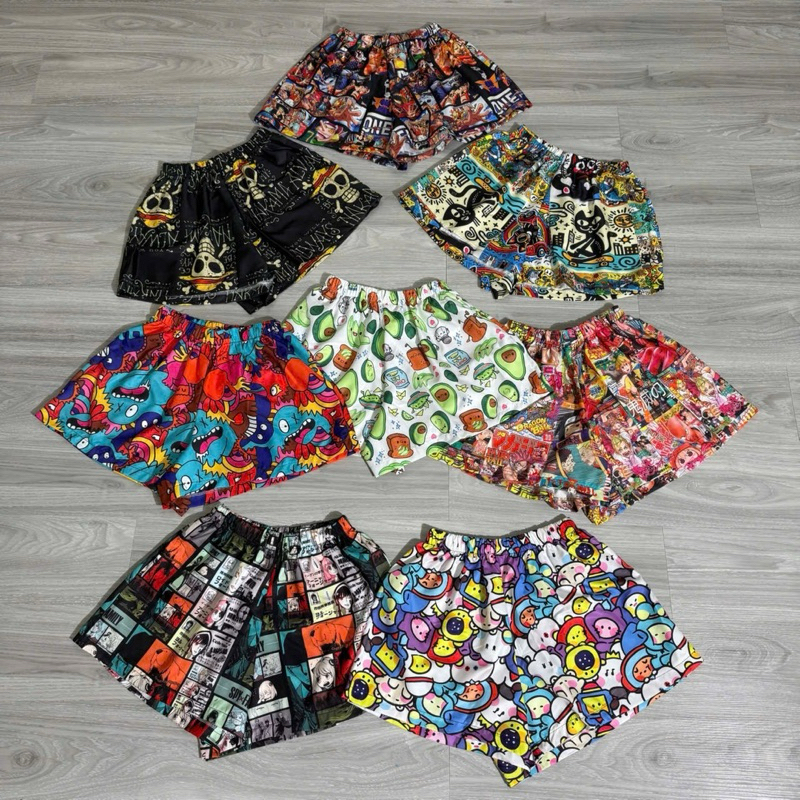 กางเกงขาสั้น UN PATTERN BEACH ทรงสั้นสําหรับเที่ยวทะเลสําหรับผู้หญิง เต้นศิลปะ - Thien Scorpio