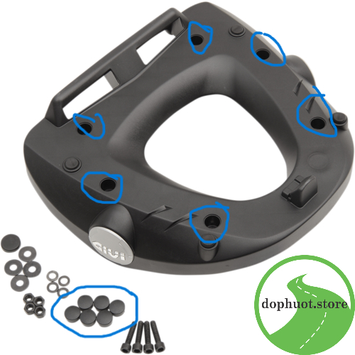 ชุดสกรูยางครอบสกรู 6 ตัว สําหรับ Givi M5m, M7m สําหรับ Hrv, HRX, ZR กระเป๋า ....