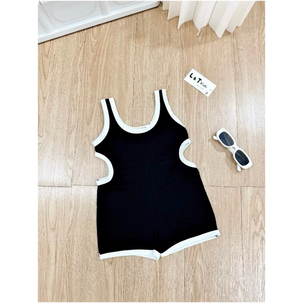 ชุดว่ายน้ําเด็กผู้หญิงชุดบอดี้สูทเอวต่ํามีสไตล์สําหรับเด็กผู้หญิง 10-30กิโลกรัม