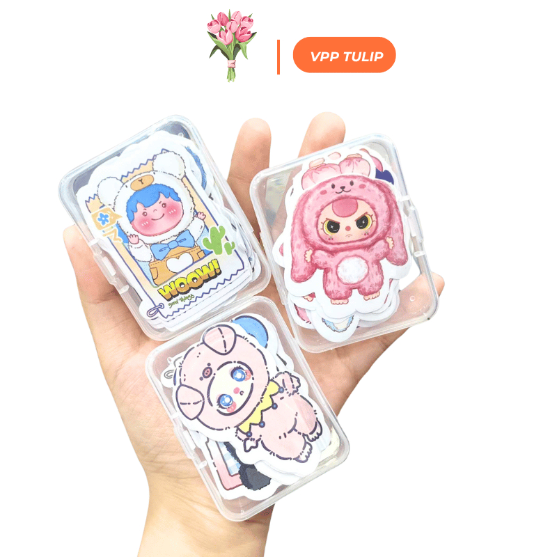 สติ๊กเกอร์ Baby Three 4 กล่อง, Cartoon Baby Three ของเล่นและของขวัญสําหรับเด็ก
