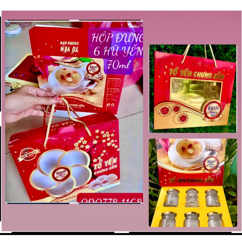 ชุดกล่องพับ 10 ชิ้น FOR 6 BIRDS NEST POTS WITH GOLD TRAY * 6 70ml JARS