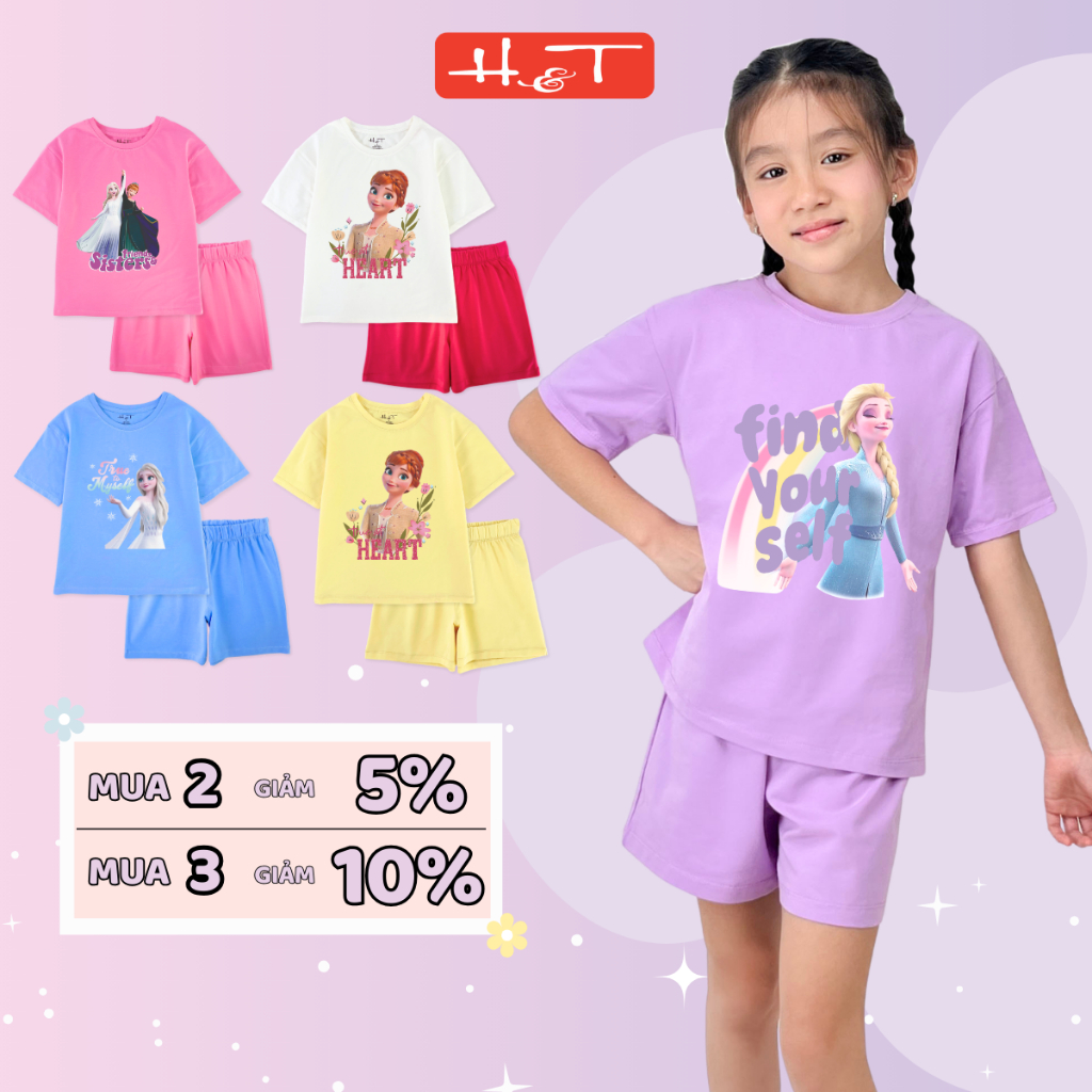 ชุดขาสั้น ELSA H&T ผ้าคอตตอนยืด 4 ทาง นุ่ม โปร่ง สําหรับทารกตั้งแต่ 12-35kg-DBSBG019