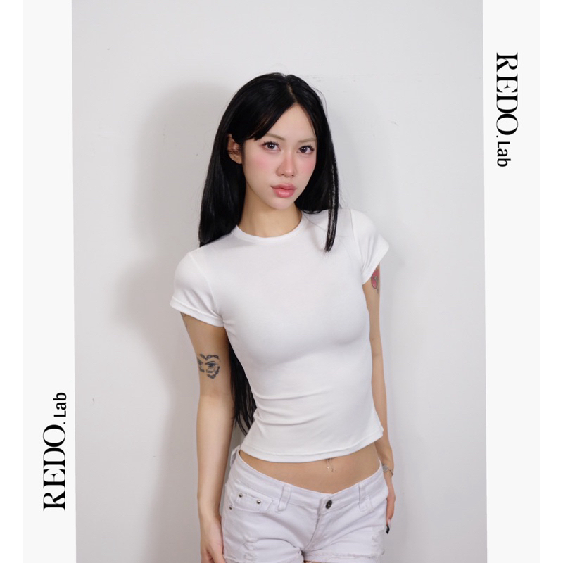 REDO.Lab - เสื้อยืด COTTON WITH WAIST คอรัดร่างกาย