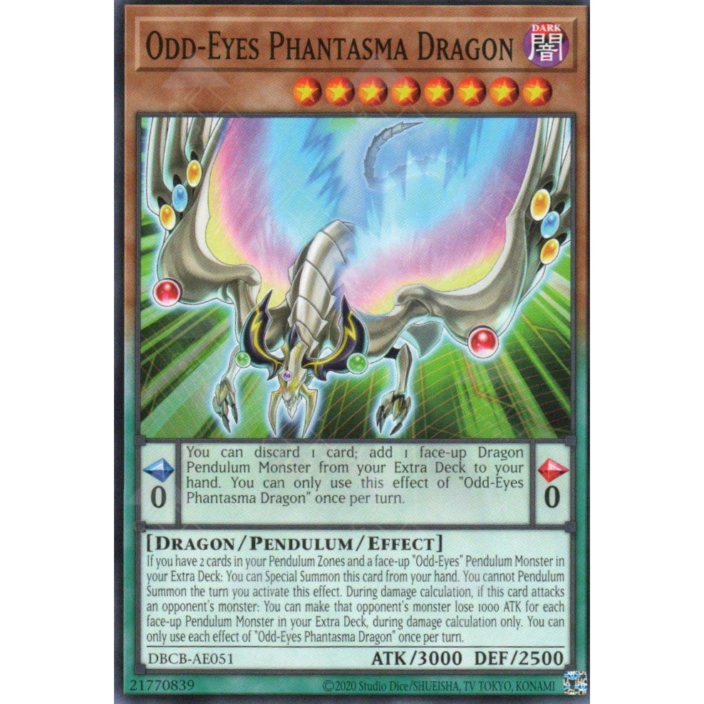 [Yugioh Funny Shop] การ์ด 1 ใบ DBCB-AE051 Odd-Eyes Phantasma Dragon (N)