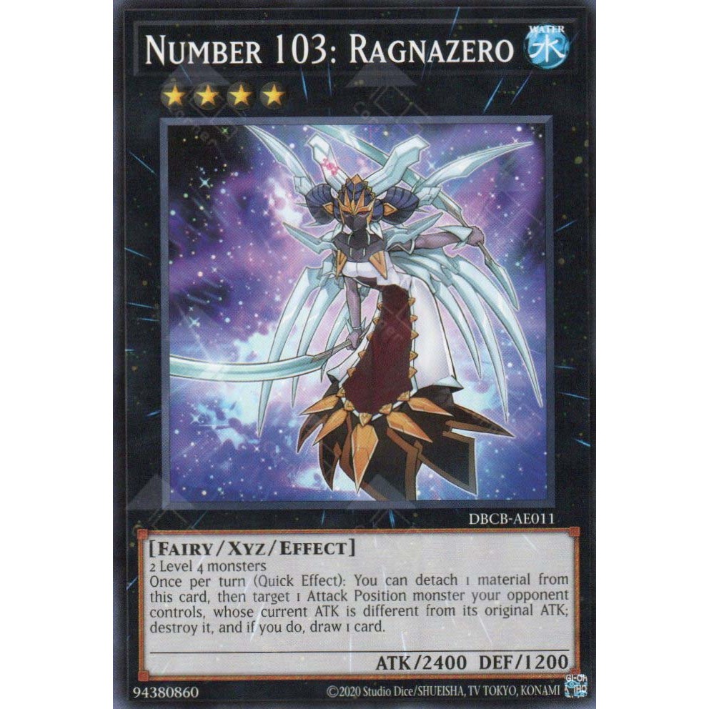 [Yugioh Funny Shop] การ์ด 1 ใบ DBCB-AE011 เบอร์ 103: Ragnazero (N)