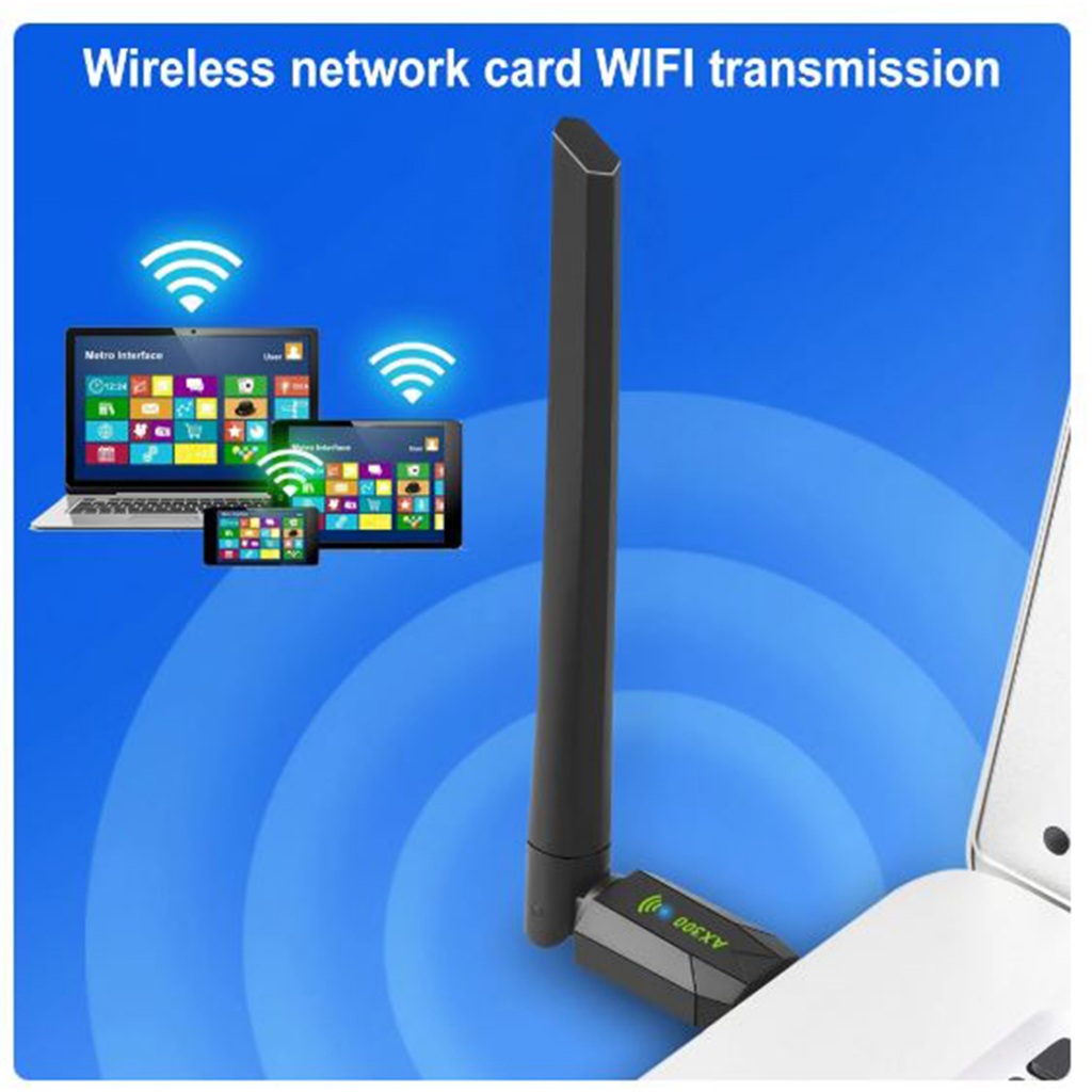 Usb Wifi6 AX300 พร้อมเสาอากาศความเร็วสูงสําหรับเดสก์ท็อปพีซี