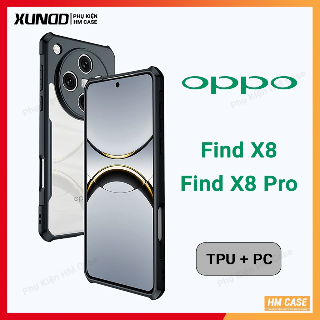 Xundd Oppo Find X9 X9 Pro X8 Ultra X8 Pro X8 X7 Ultra Case Anti-Fingerprint Back พร้อมขอบ TPU กันกระ