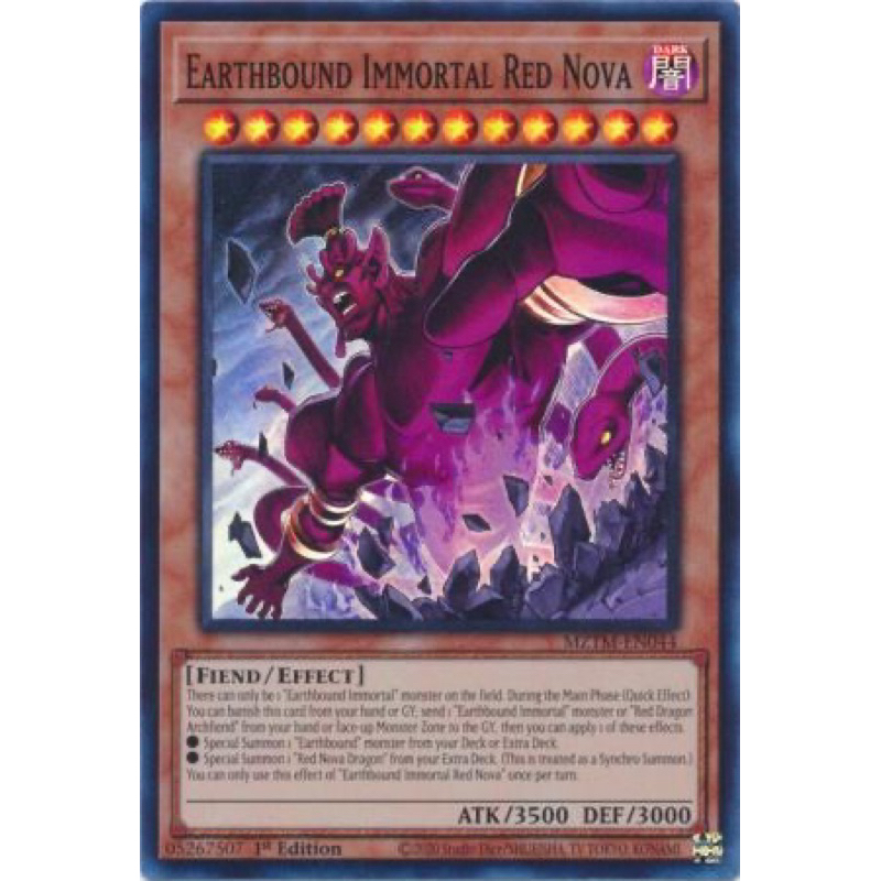 การ์ด yugioh ของแท้ Earthbound Immortal Red Nova - MZTM-EN044-Super Rare 1st Edition