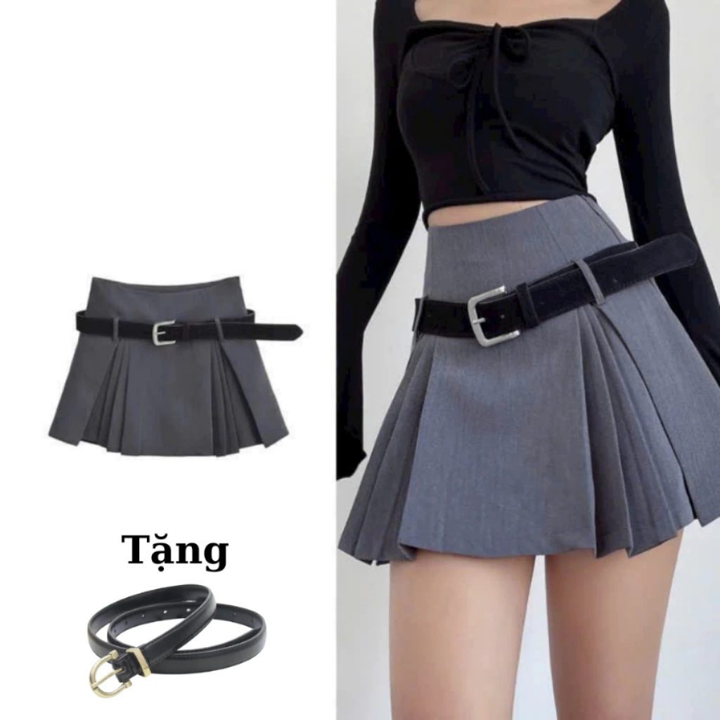 กระโปรงจีบสั้นกระโปรงจีบสั้นกระโปรงจีบใหญ่ที่สวยงามและทันสมัยพร้อมกระโปรง Golry เอวต่ํา AN1999